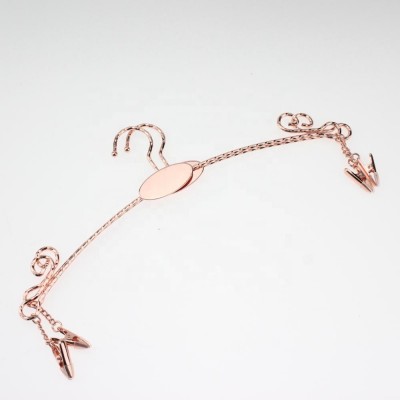 RTS 551-25B 2019 newest rose gold wire metal clip clothes hanger for underwear bra