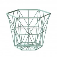 High Quality Kitchen vegetable Green Color Round Metal Wire mesh metal wire storage baskets with liners